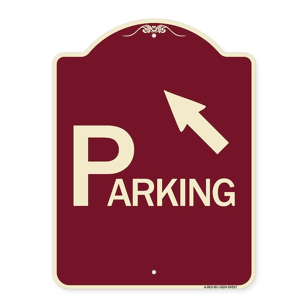 Signmission Parking W/ Arrow Pointing to Top Left Heavy-Gauge Aluminum Sign, 24" x 18", BU-1824-24517 A-DES-BU-1824-24517 - main